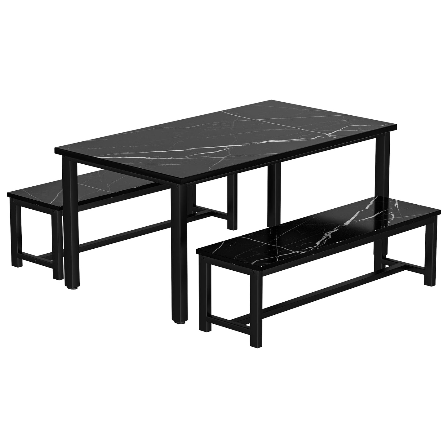 AWQM 47" Dining Table with Bench, Dining Table Set for 4-6 People