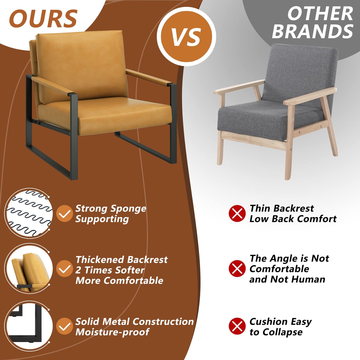 AWQM Modern PU Leather Armchair