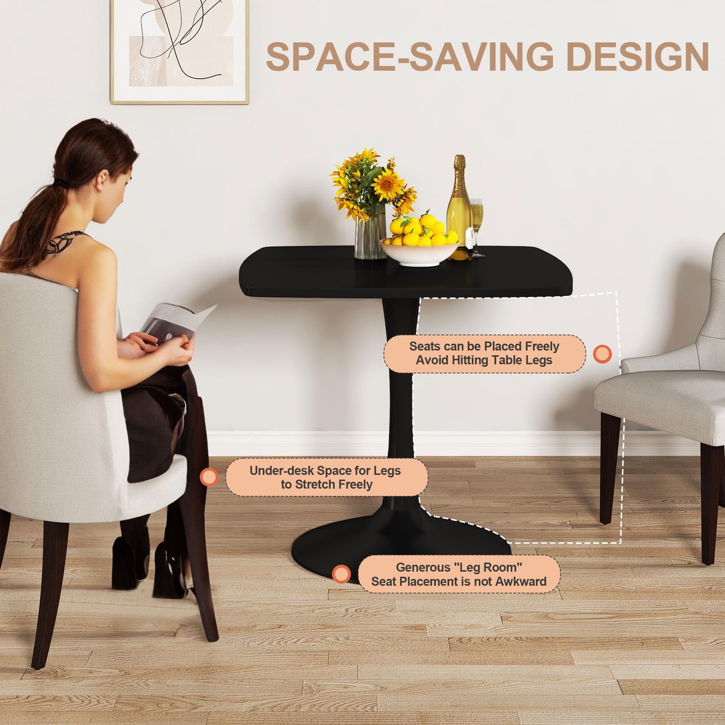 AWQM Square Dining Table, 2-4 persons