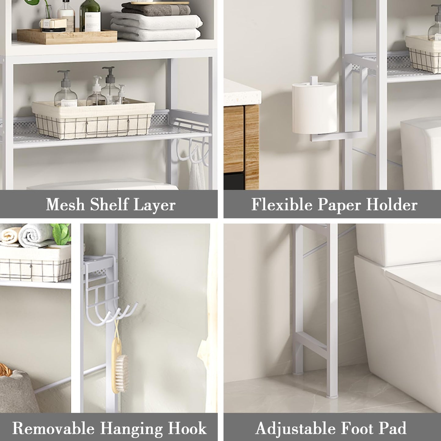 AWQM Wooden Single Door Above Toilet Space Saver Cabinet