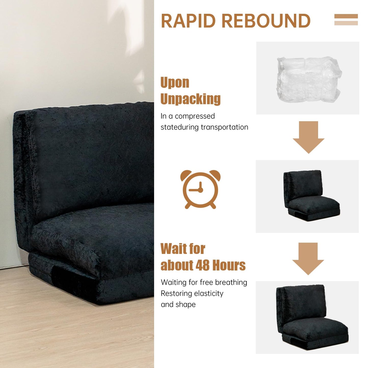 AWQM Bean Bag Bed Folding Sofa Bed, T Shape Folding Mattress