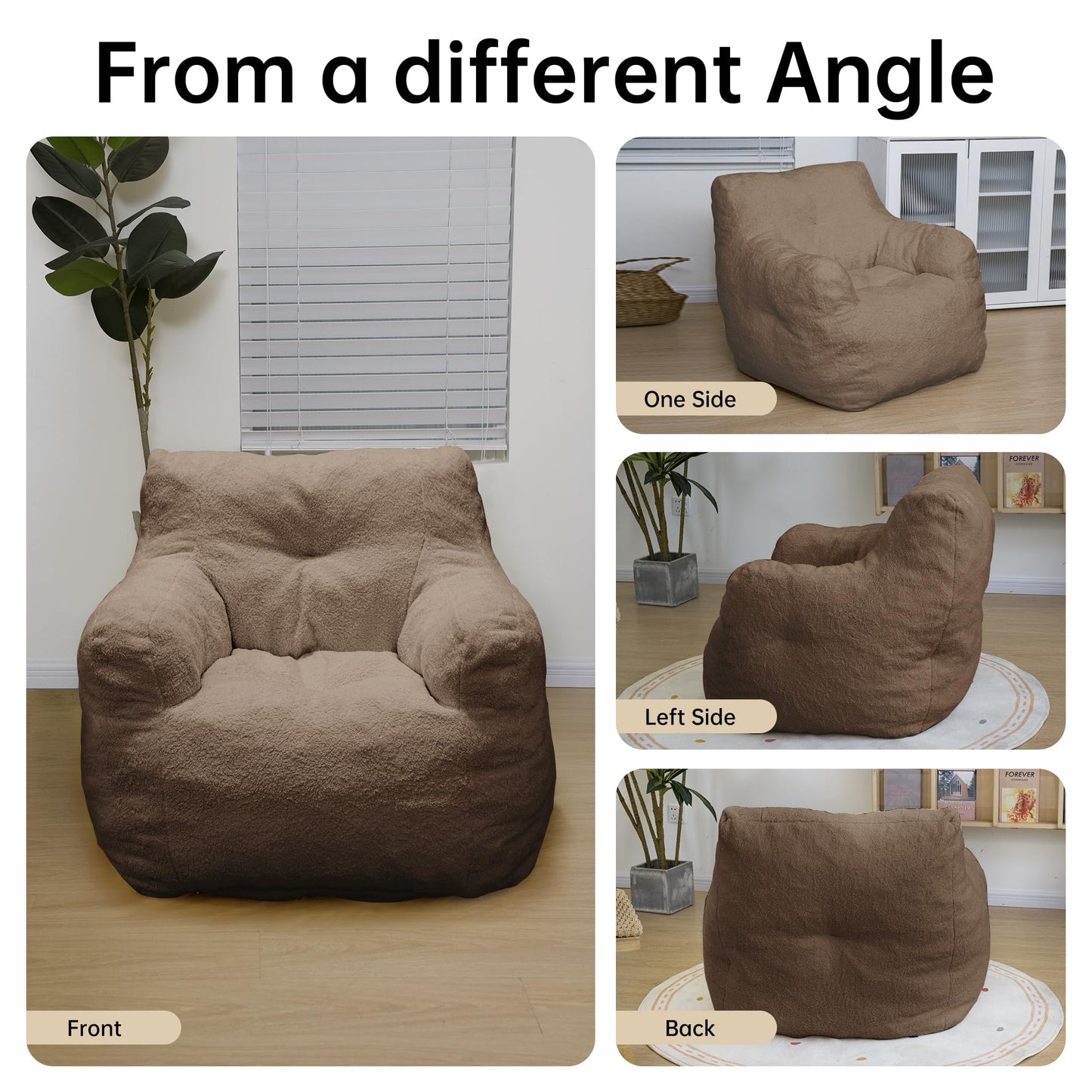 AWQM Bean Bag Chair, Tufted Soft Padded Bean Bag Chair, Lazy Susans