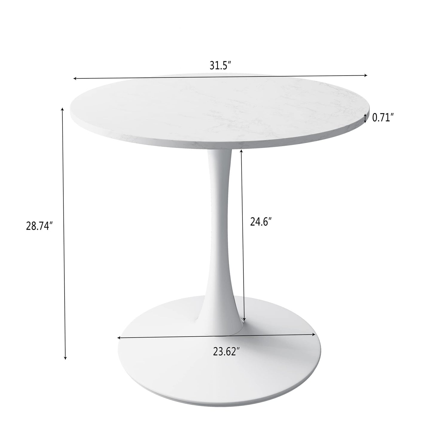 AWQM 32-Inch Modern Round Dining Table, Tables for 2-4
