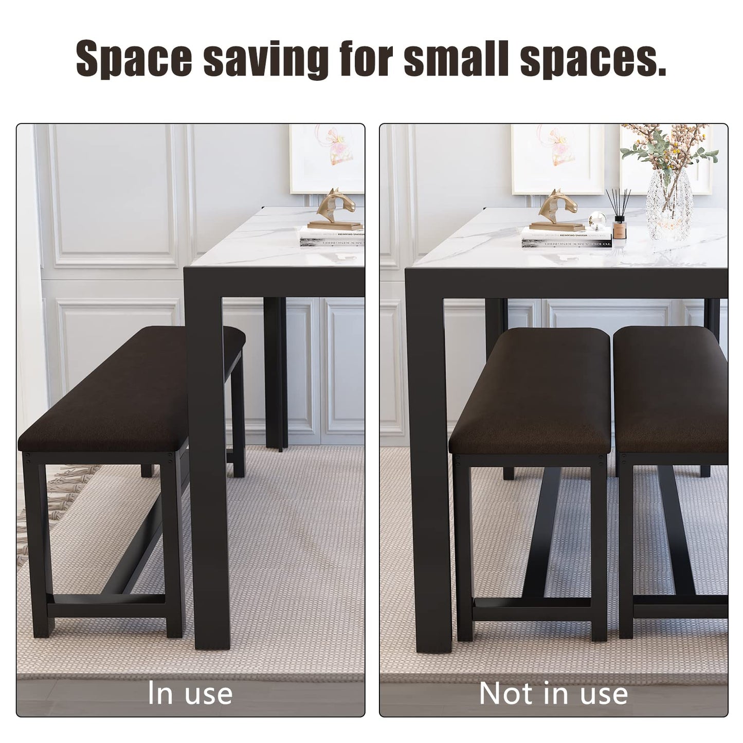 AWQM Marble Dining Table Set for 4 for 4 people