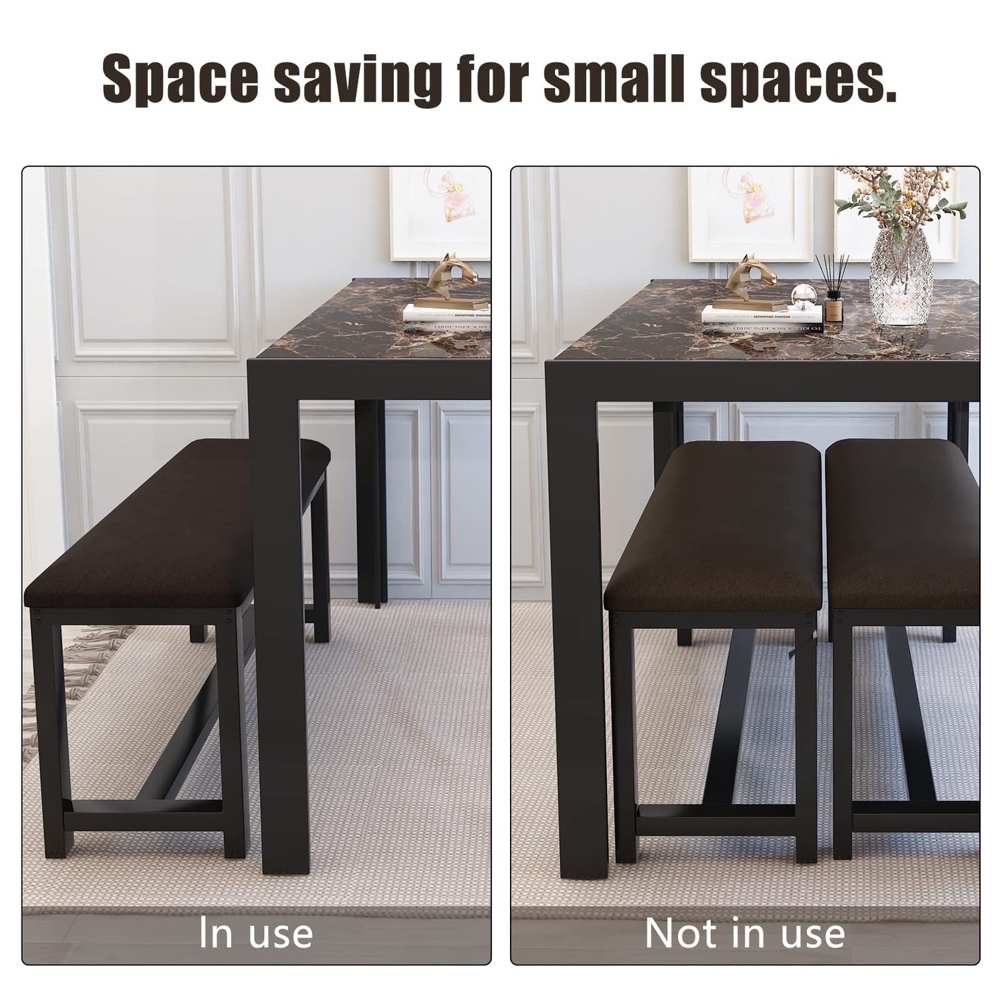 AWQM Marble Dining Table Set for 4 for 4 people