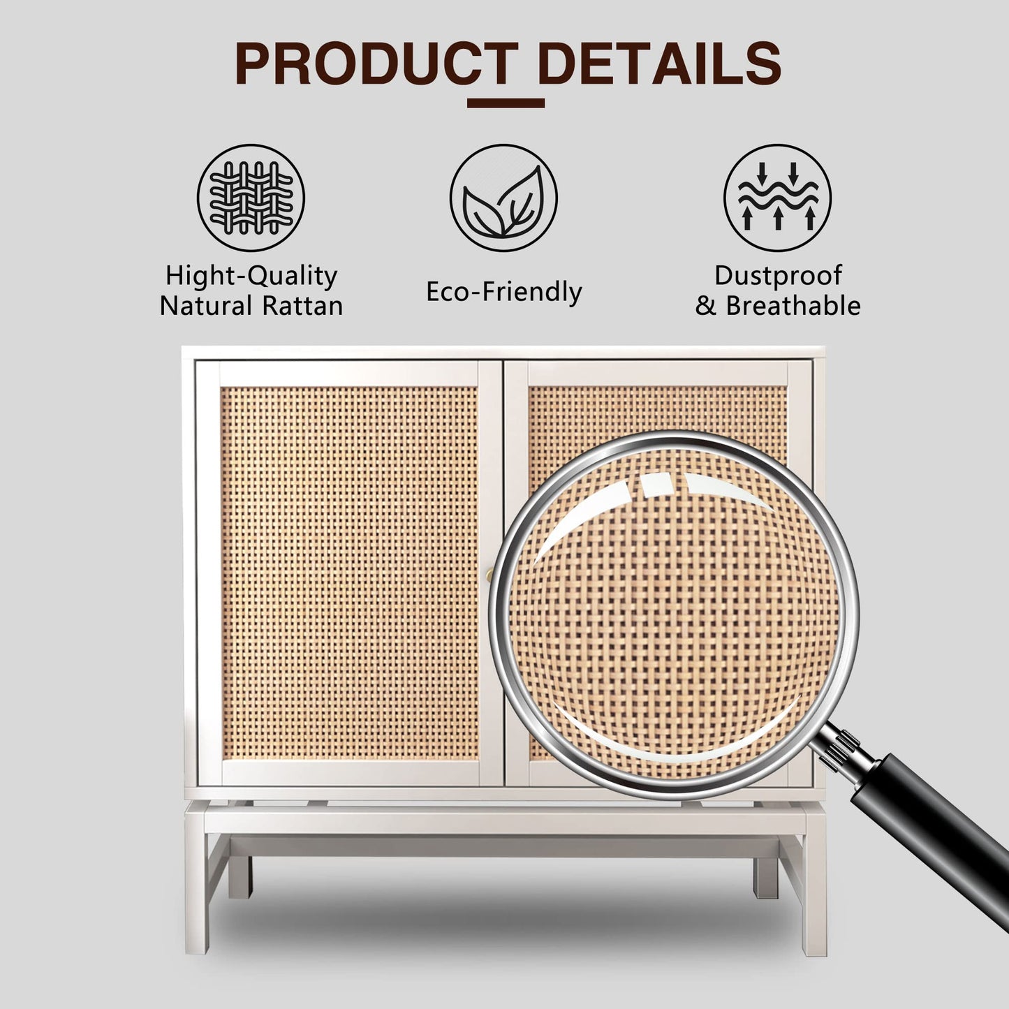 AWQM A rattan storage base cabinet, bathroom cabinet