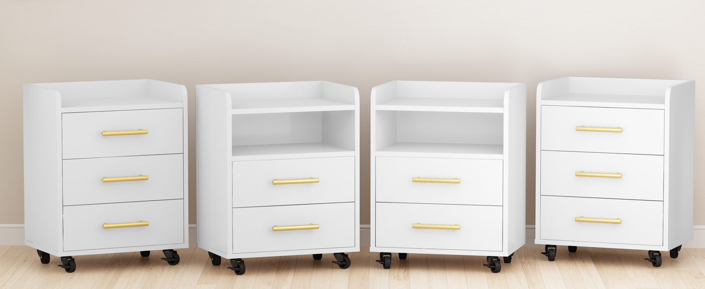 AWQM Mobile File Cabinet, 2 Lockable Rollers, File Storage Cabinet for Home Office