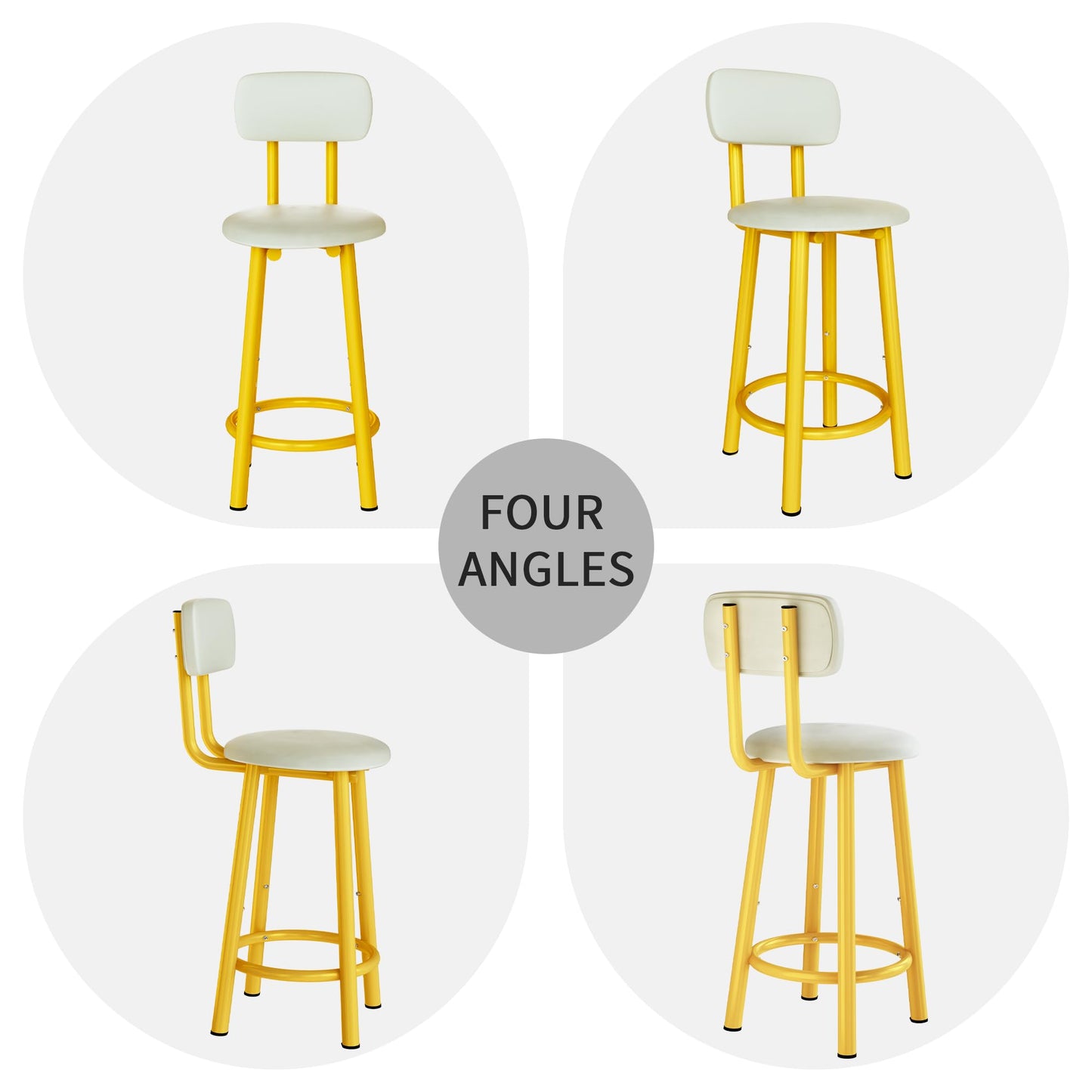 AWQM Bar Stool 2-Piece Set PU Material
