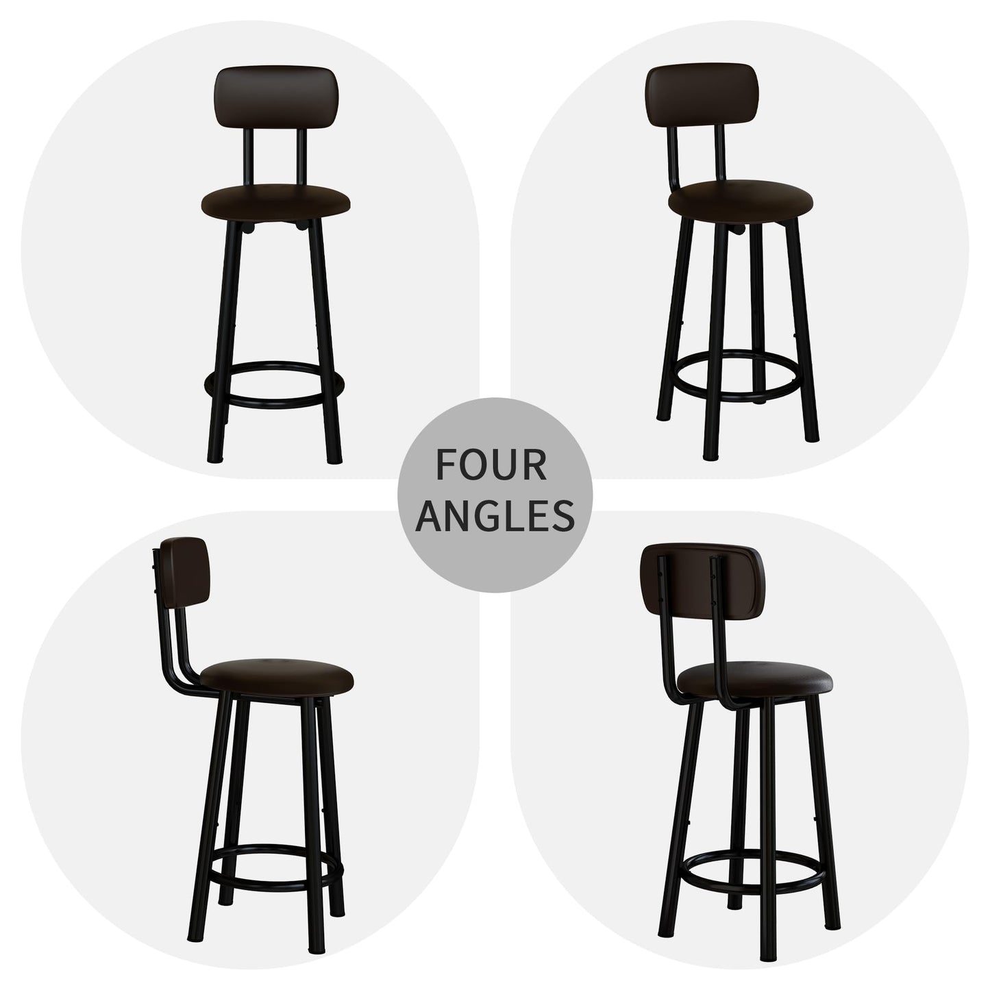 AWQM Bar Stool 2-Piece Set PU Material