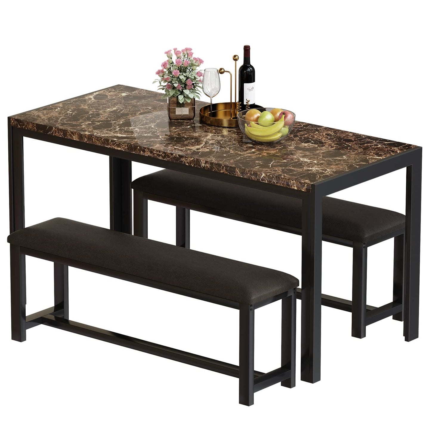 AWQM Marble Dining Table Set for 4 for 4 people