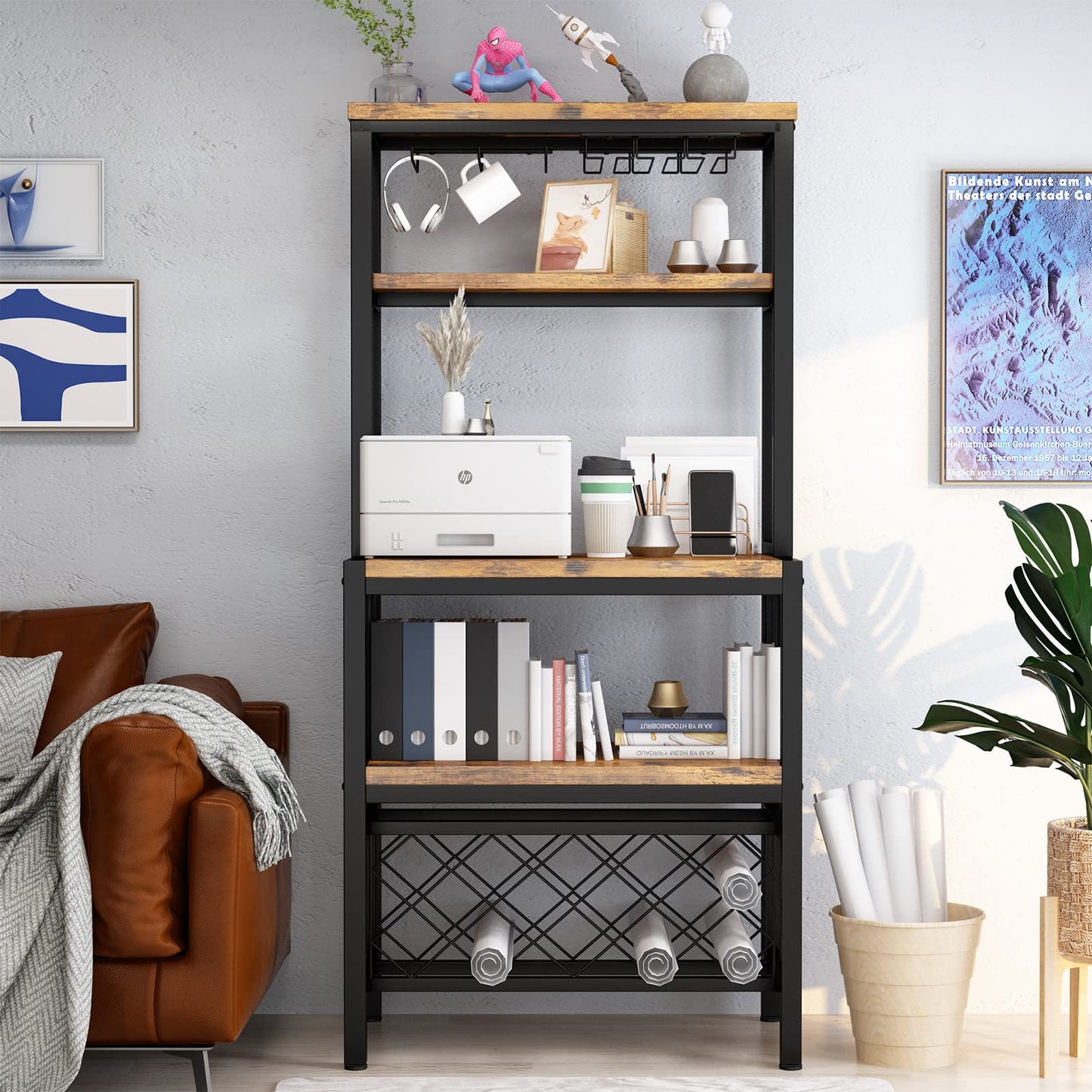 AWQM freestanding floor-to-ceiling wine rack cabinet