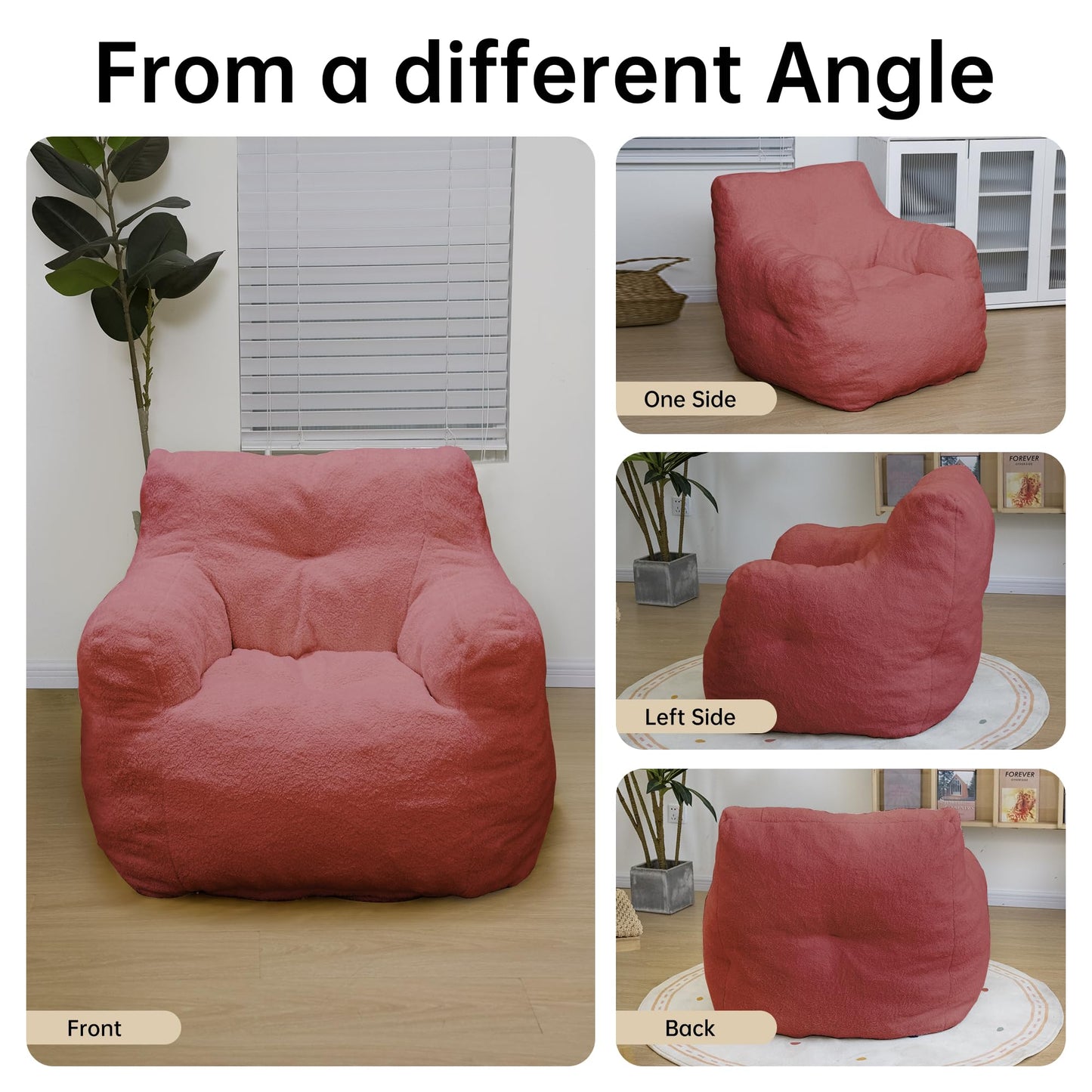AWQM Bean Bag Chair, Tufted Soft Padded Bean Bag Chair, Lazy Susans