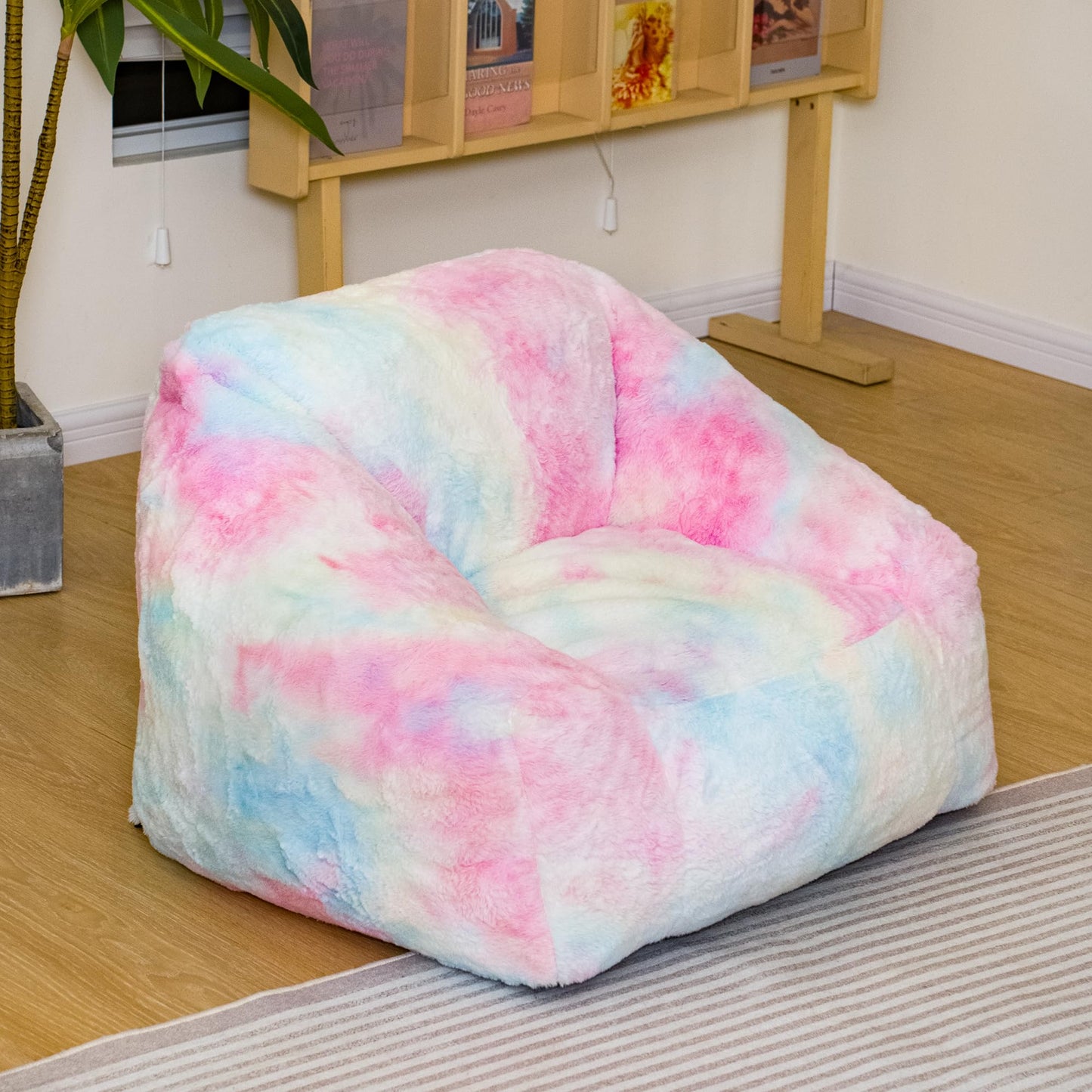 AWQM Kids Bean Bag Chair, Modern Rainbow Color Bean Bag Sofa