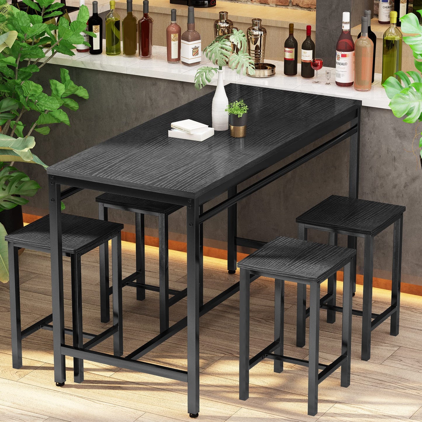 AWQM Modern Kitchen Industrial Dining Table and Chairs , Dining Table Set for 4