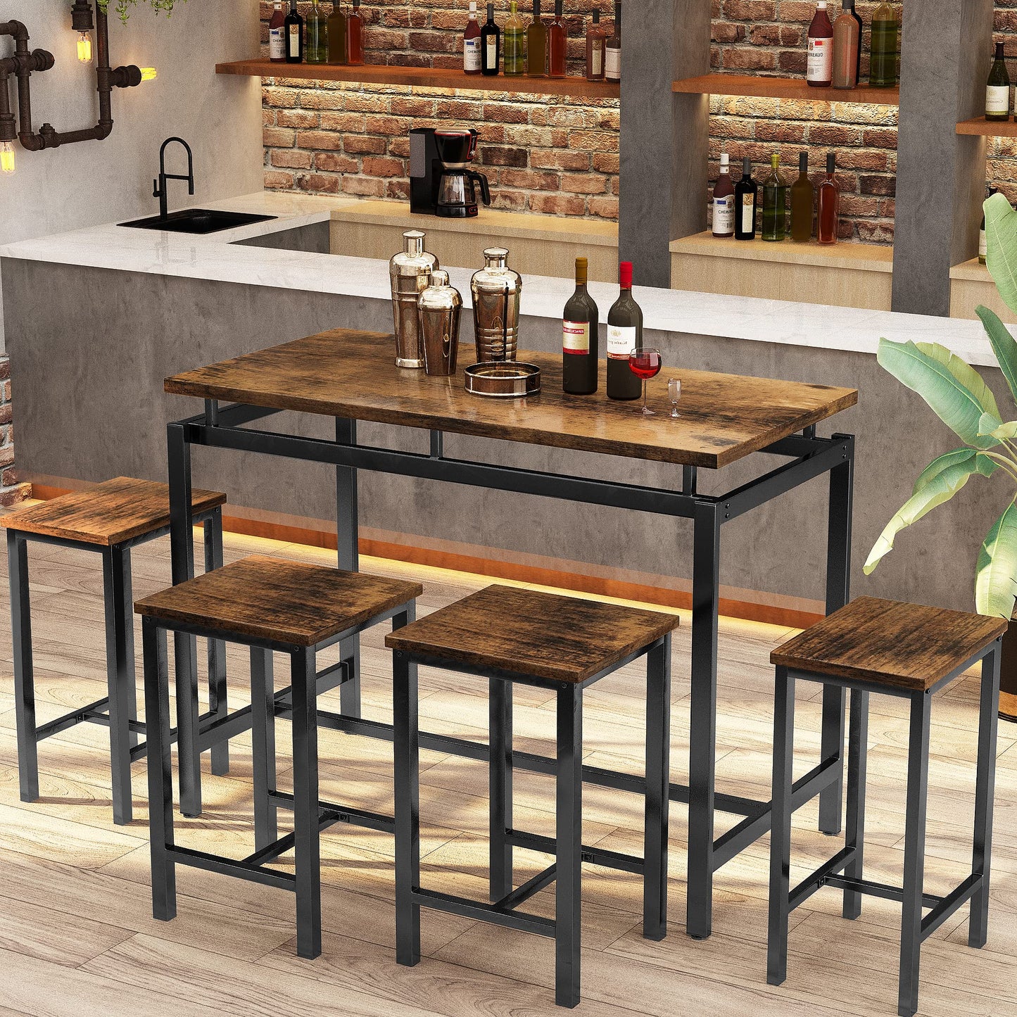 AWQM Modern Kitchen Dining Table and Chairs 4 Dining Table Set