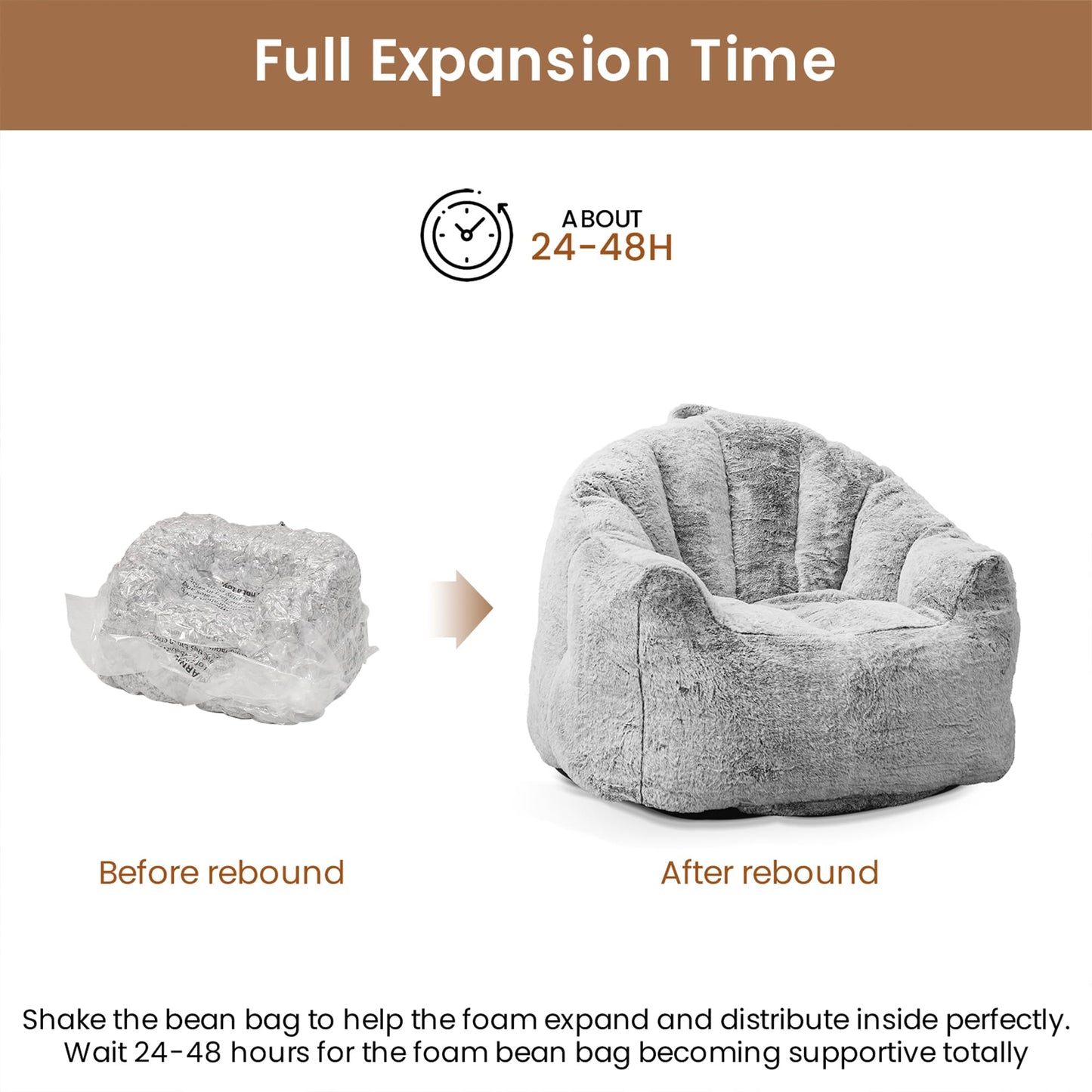 AWQM Giant Bean Bag Chair Stuffed Bean Bag Sofa with Stuffing
