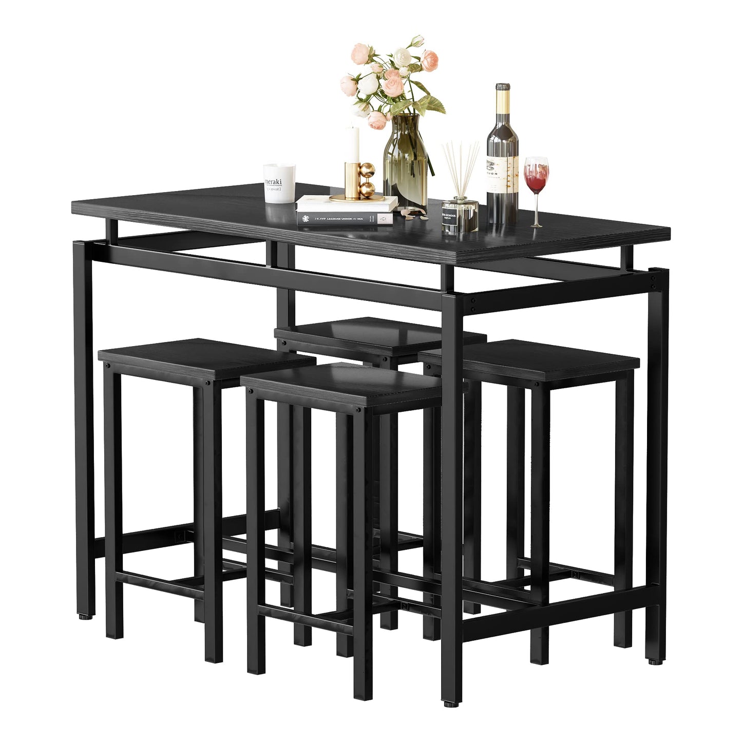 AWQM Modern Kitchen Dining Table and Chairs 4 Dining Table Set