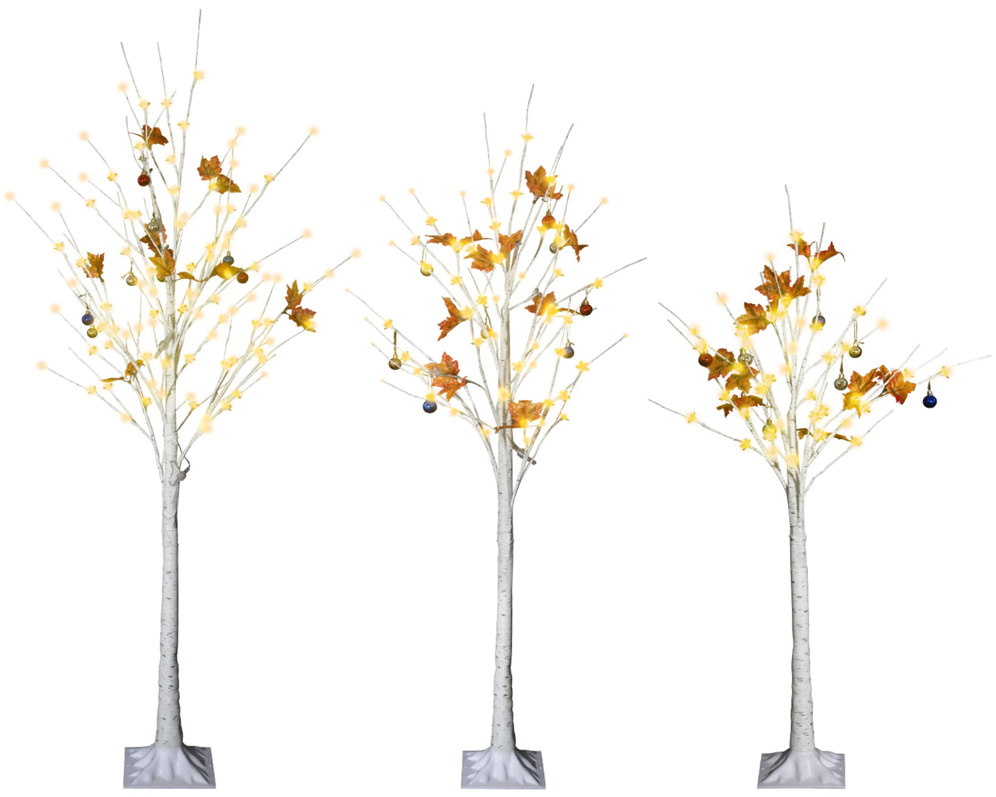 AWQM  3 Piece LED Holiday Tree Warm White Light Cherry Blossom Illuminated Tree