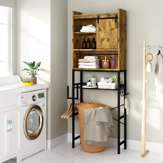 AWQM Industrial Wooden Above Toilet Storage Cabinet