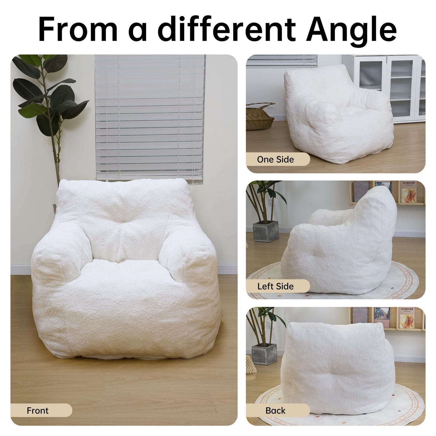 AWQM Bean Bag Chair, Tufted Soft Padded Bean Bag Chair, Lazy Susans
