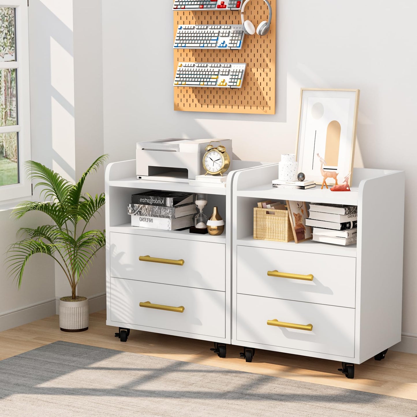 AWQM Drawer Vertical File Cabinet with Open Shelf Office Storage