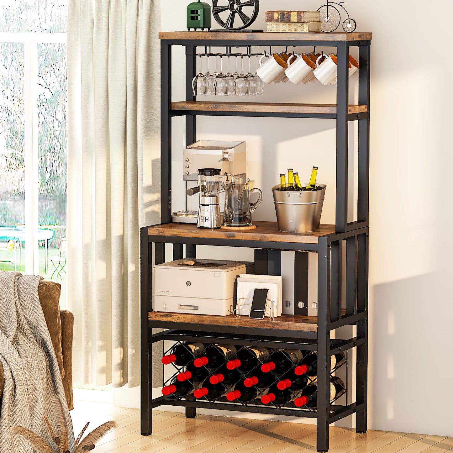 AWQM freestanding floor-to-ceiling wine rack cabinet