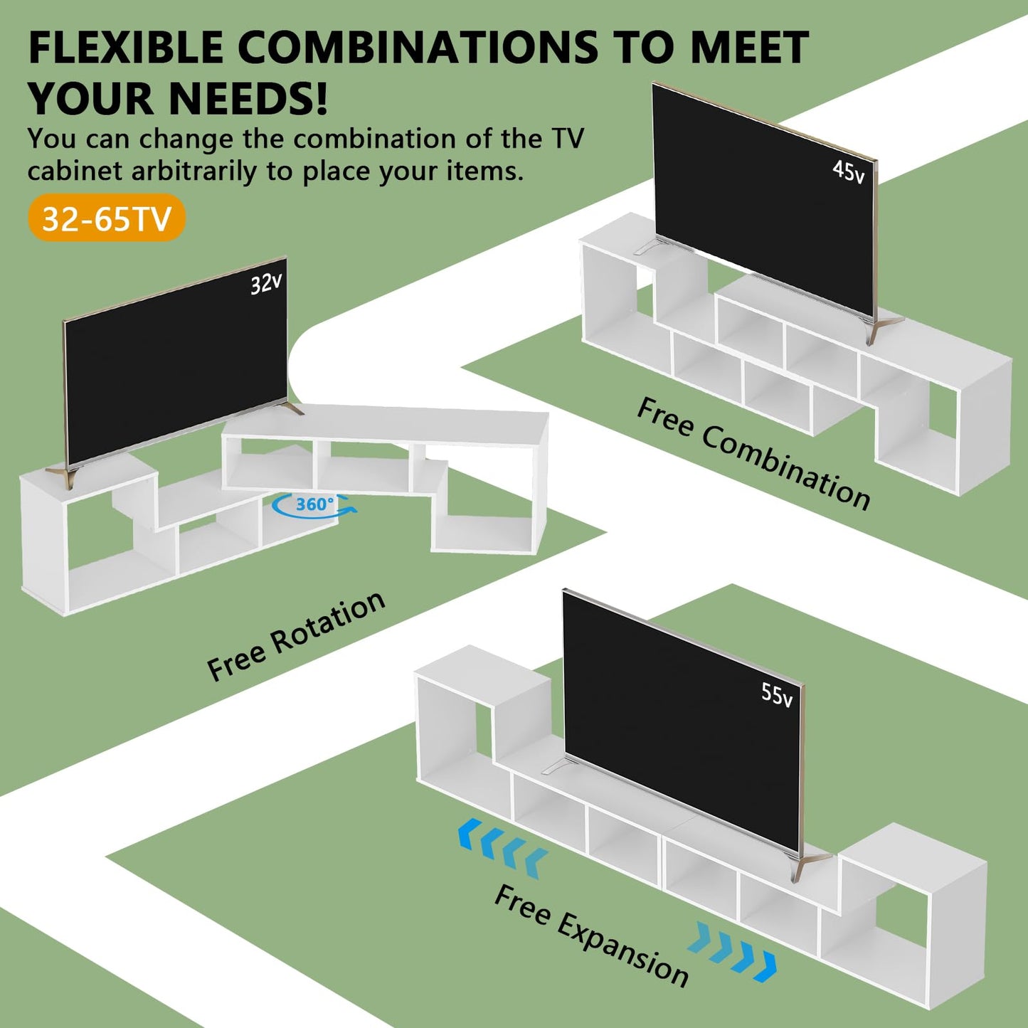 AWQM TV cabinet base frame, 2 piece cube bookshelf freestanding tv cabinet base frame