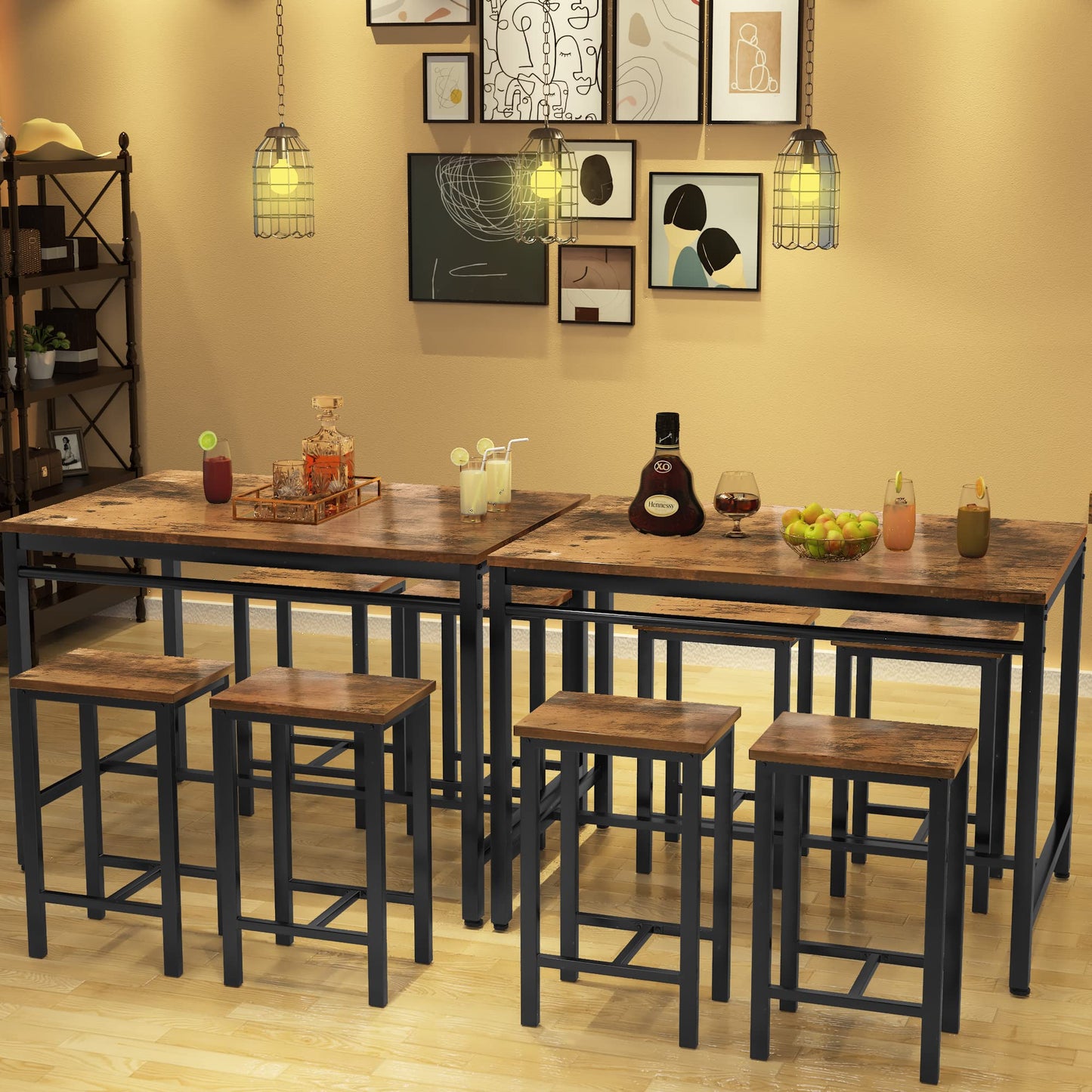 AWQM Modern Kitchen Industrial Dining Table and Chairs , Dining Table Set for 4