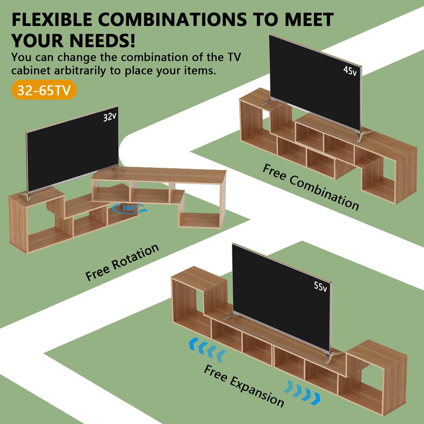 AWQM TV cabinet base frame, 2 piece cube bookshelf freestanding tv cabinet base frame
