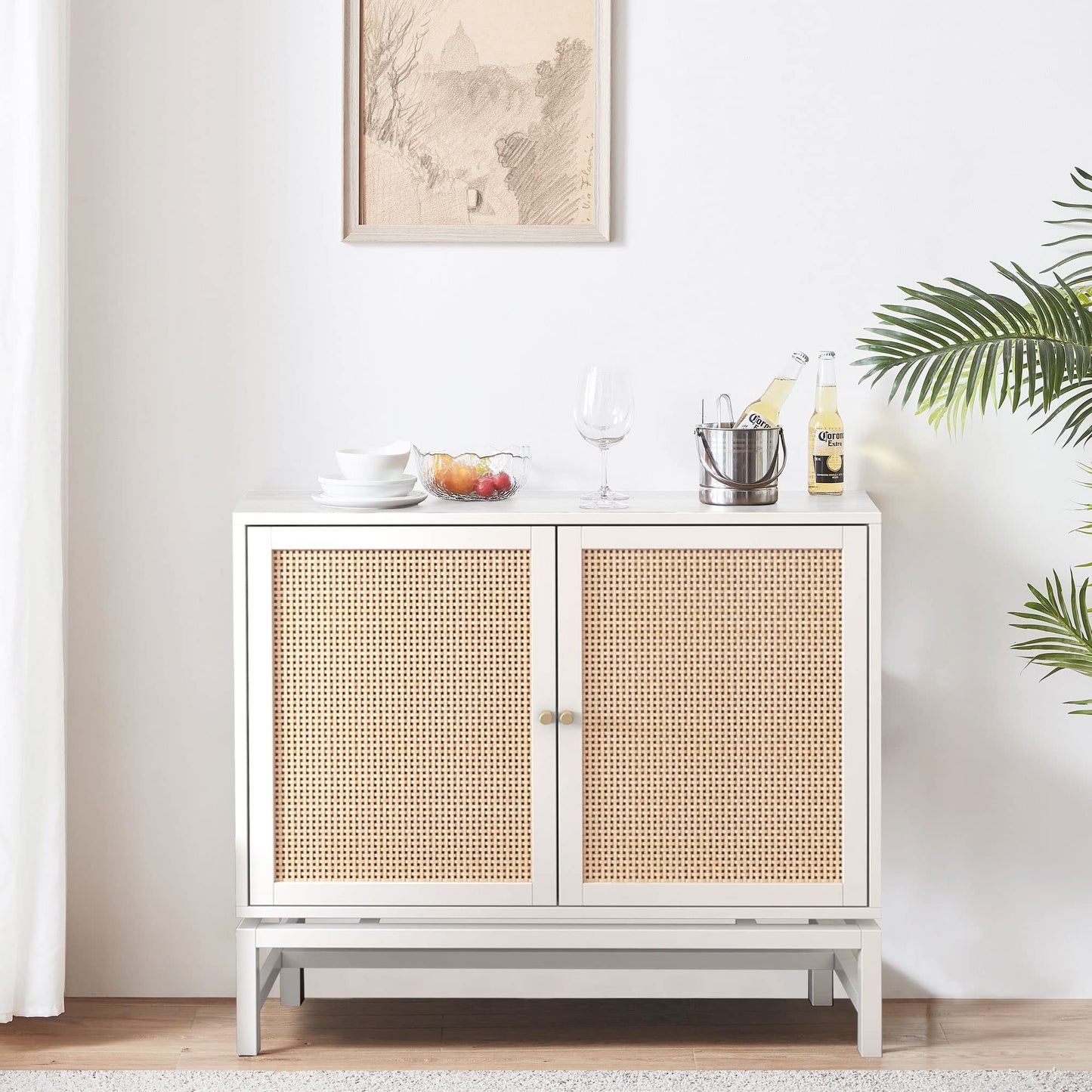 AWQM A rattan storage base cabinet, bathroom cabinet