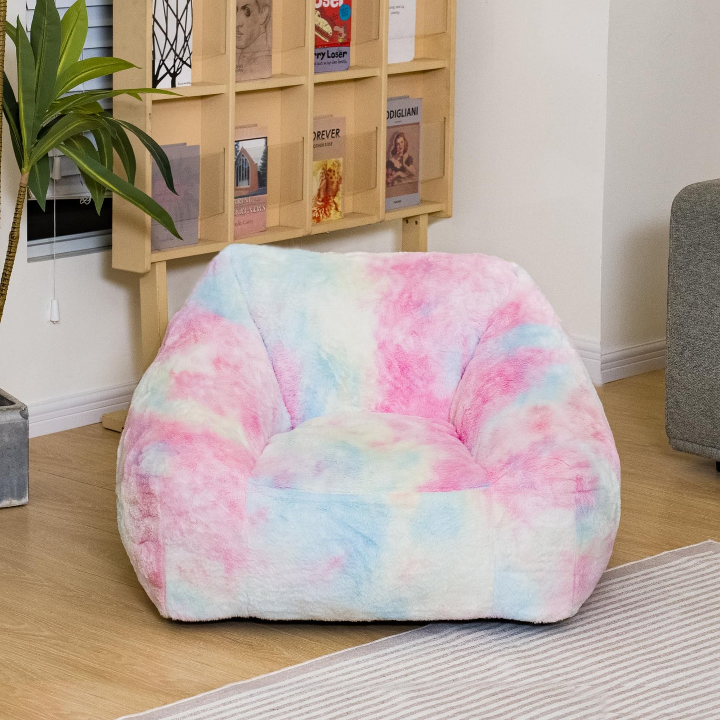 AWQM Kids Bean Bag Chair, Modern Rainbow Color Bean Bag Sofa
