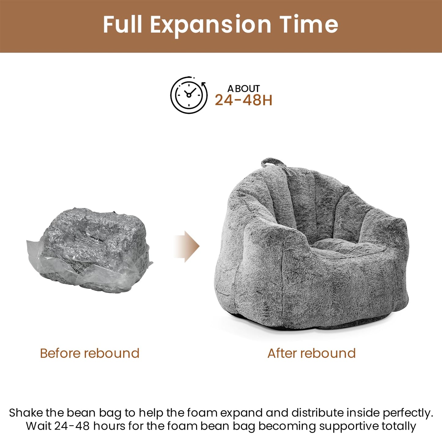 AWQM Giant Bean Bag Chair Stuffed Bean Bag Sofa with Stuffing