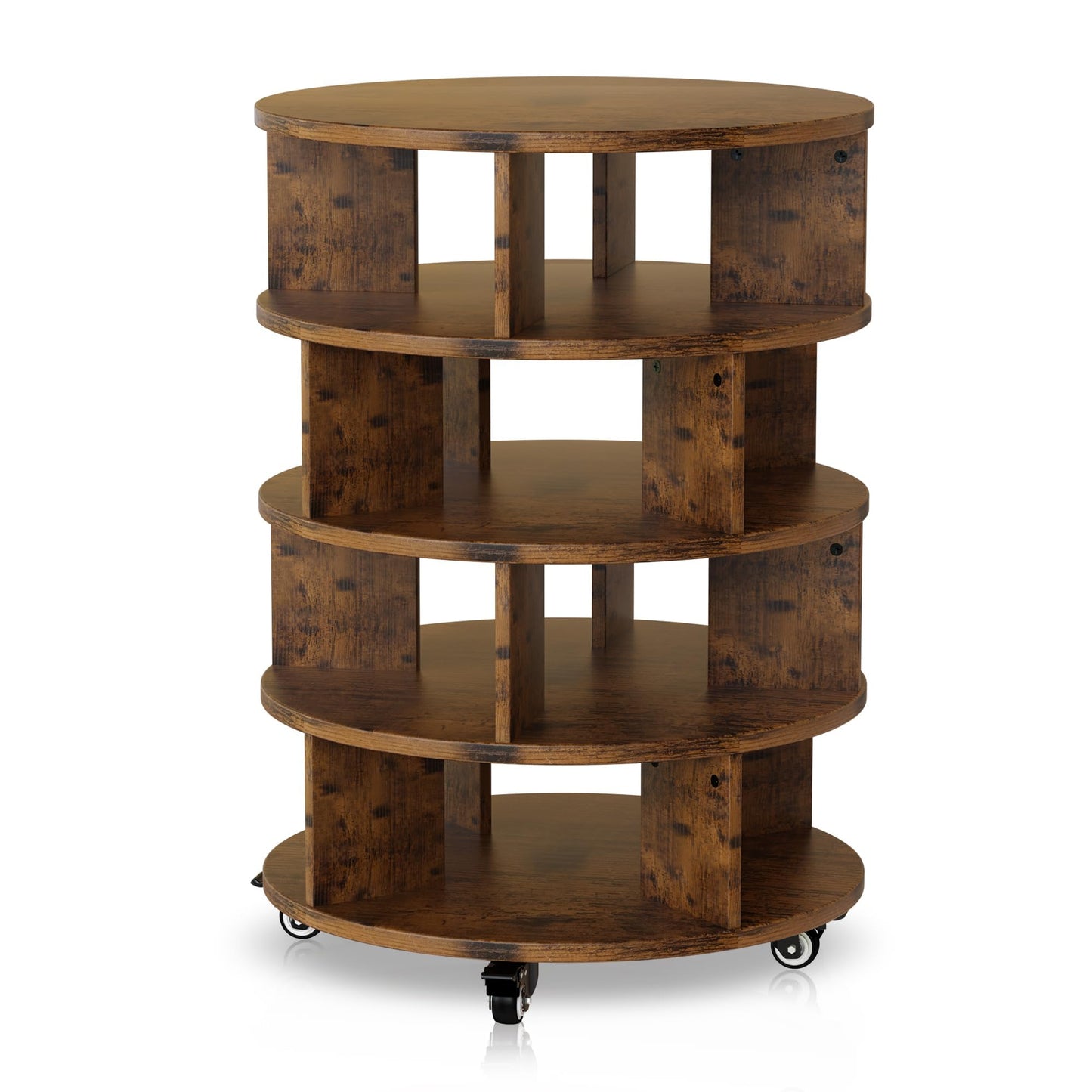 AWQM 4-Shelf Rotating Freestanding Shoe Cabinet 360° Rotating Shoe Rack Tower