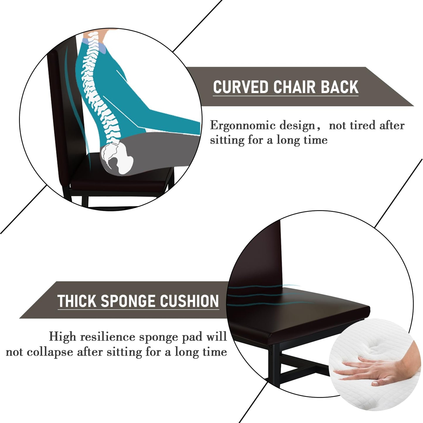 AWQM Modern Marble 4 Seater Dining Table and Chairs