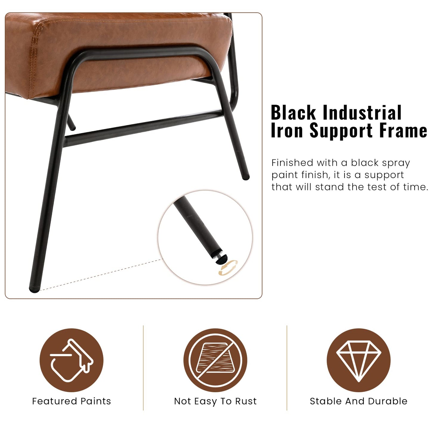 AWQM Mid-Century Modern Leather Armless Chair