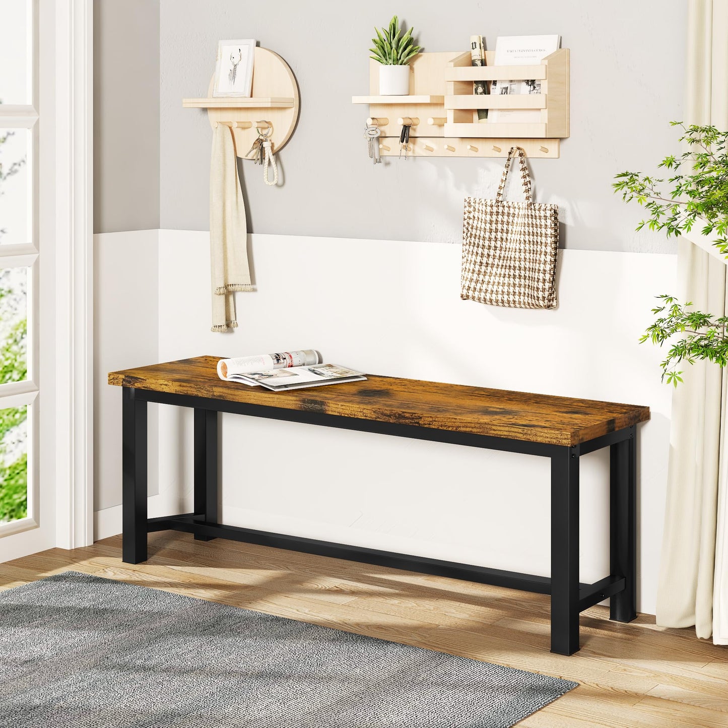 AWQM Kitchen Bench, Pair of 2 Dining Chairs