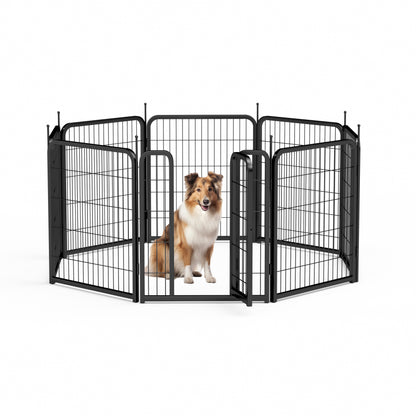 AWQM Outdoor Dog Fence, 8 Panel Dog Fence 31 Inch Small Dog Pet Fence