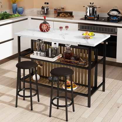 AWQM Marble Kitchen Island