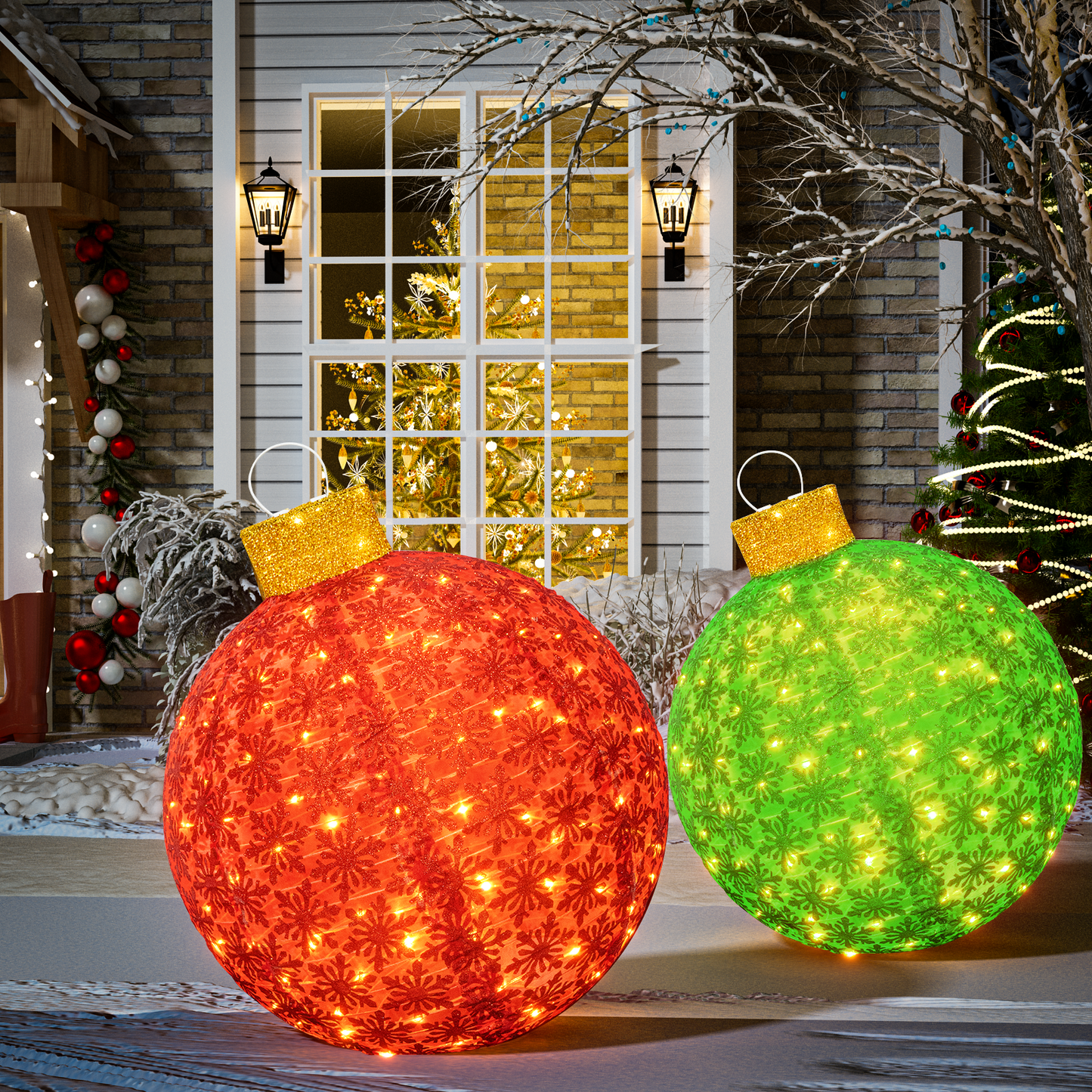 AWQM 2 Light Up Pop Up Retractable Christmas Decorations