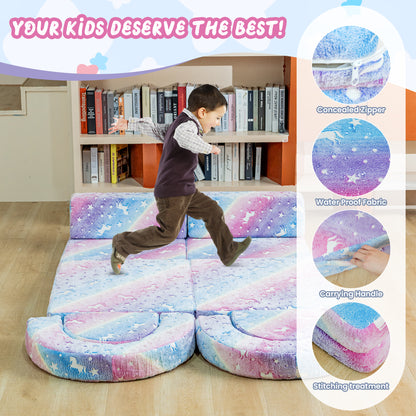 AWQM Modular Kids Play Sofa, Glow-in-the-Dark Nugget Sofa, 28D Sponge Kids Sofa