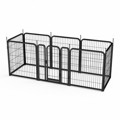 AWQM Outdoor Dog Fence, 8 Panel Dog Fence 31 Inch Small Dog Pet Fence