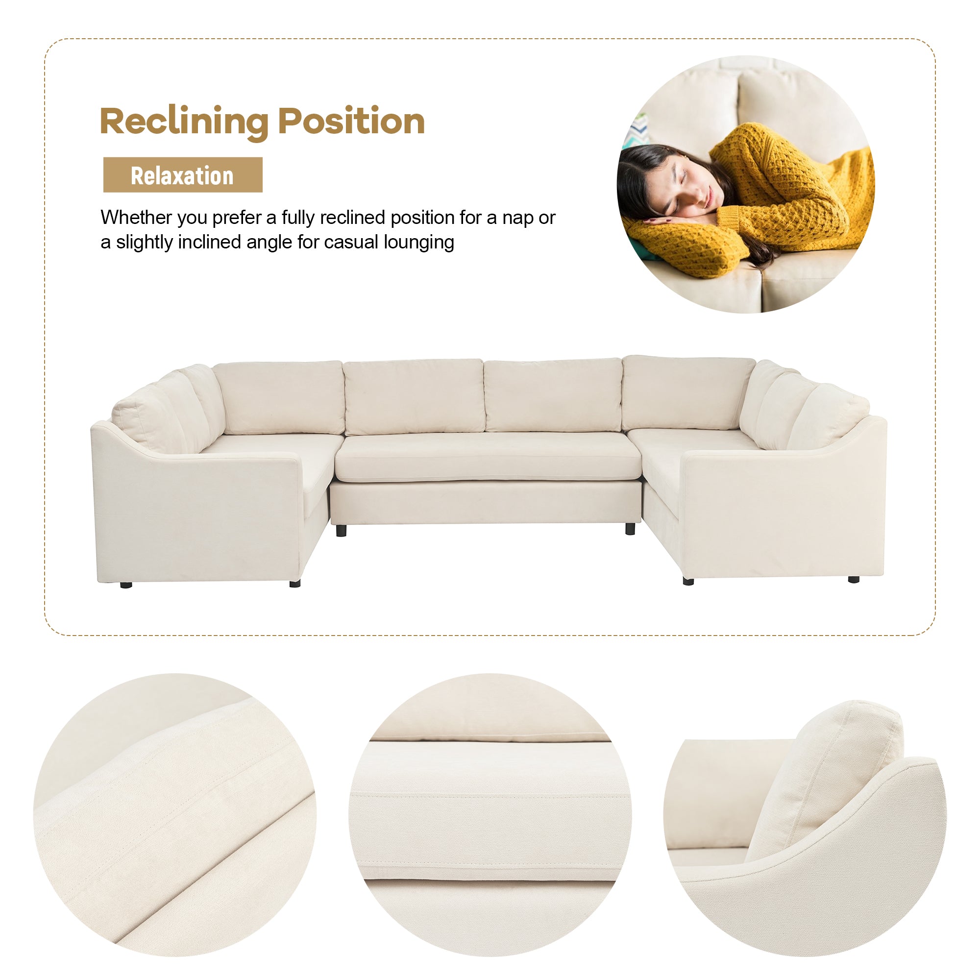 U-Shaped Large Sectional Sofa