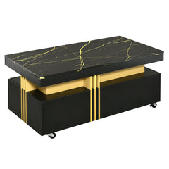 Contemporary Coffee Table with Faux Marble Top