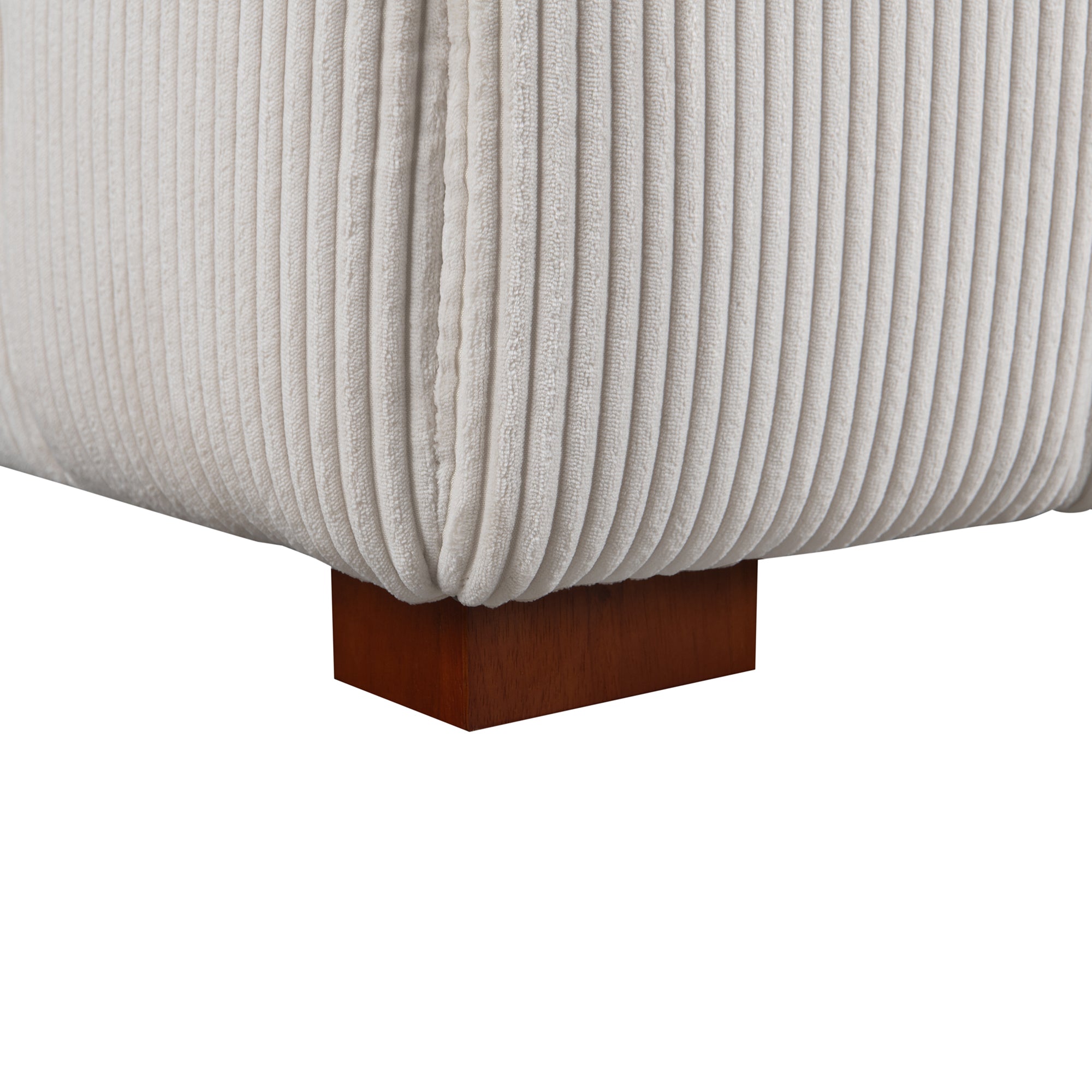 Modern Corduroy Fabric Beige Sofa