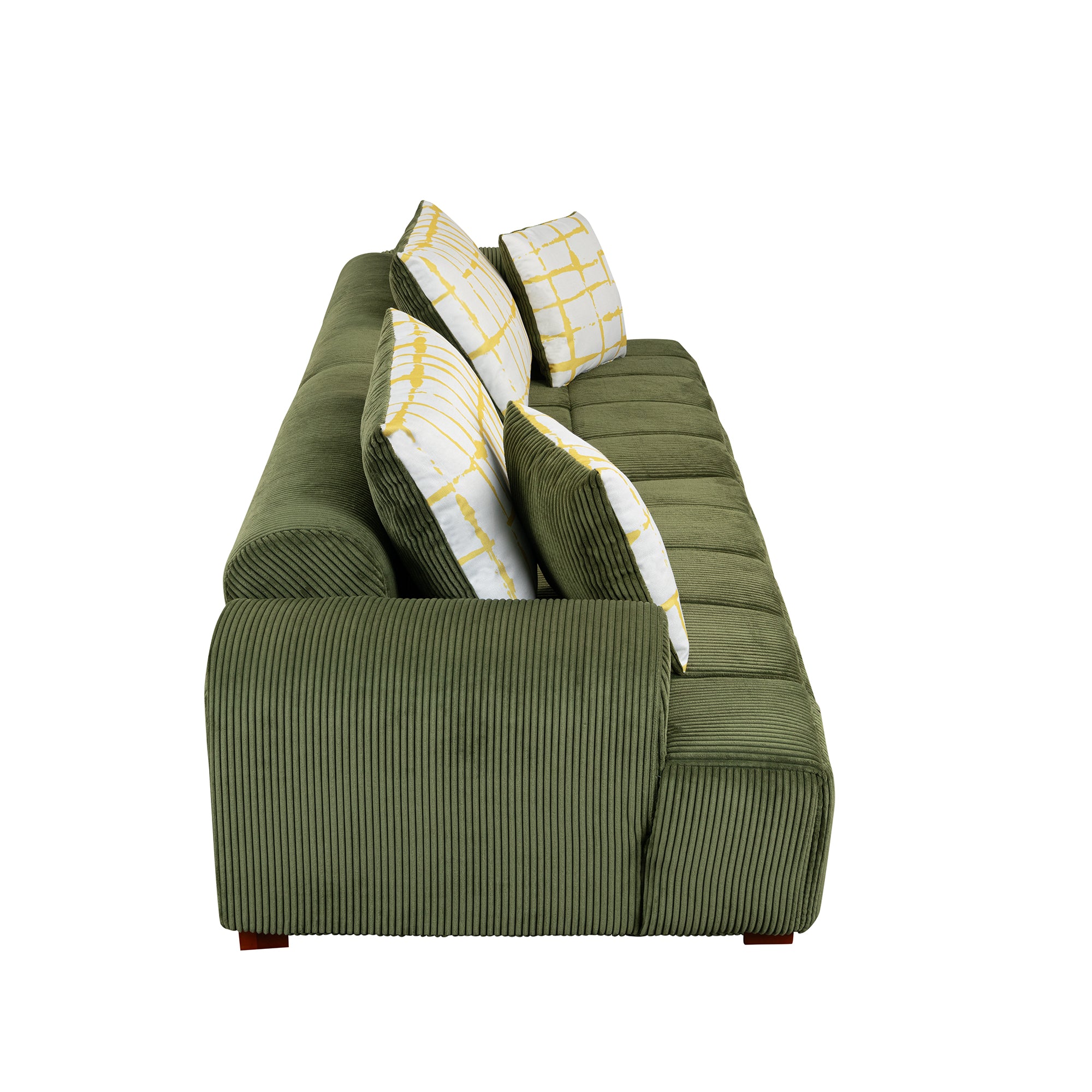 Modern Corduroy Fabric Green Sofa