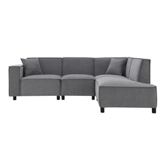 Modern Minimalist Style Dark Grey Sectional Sofa