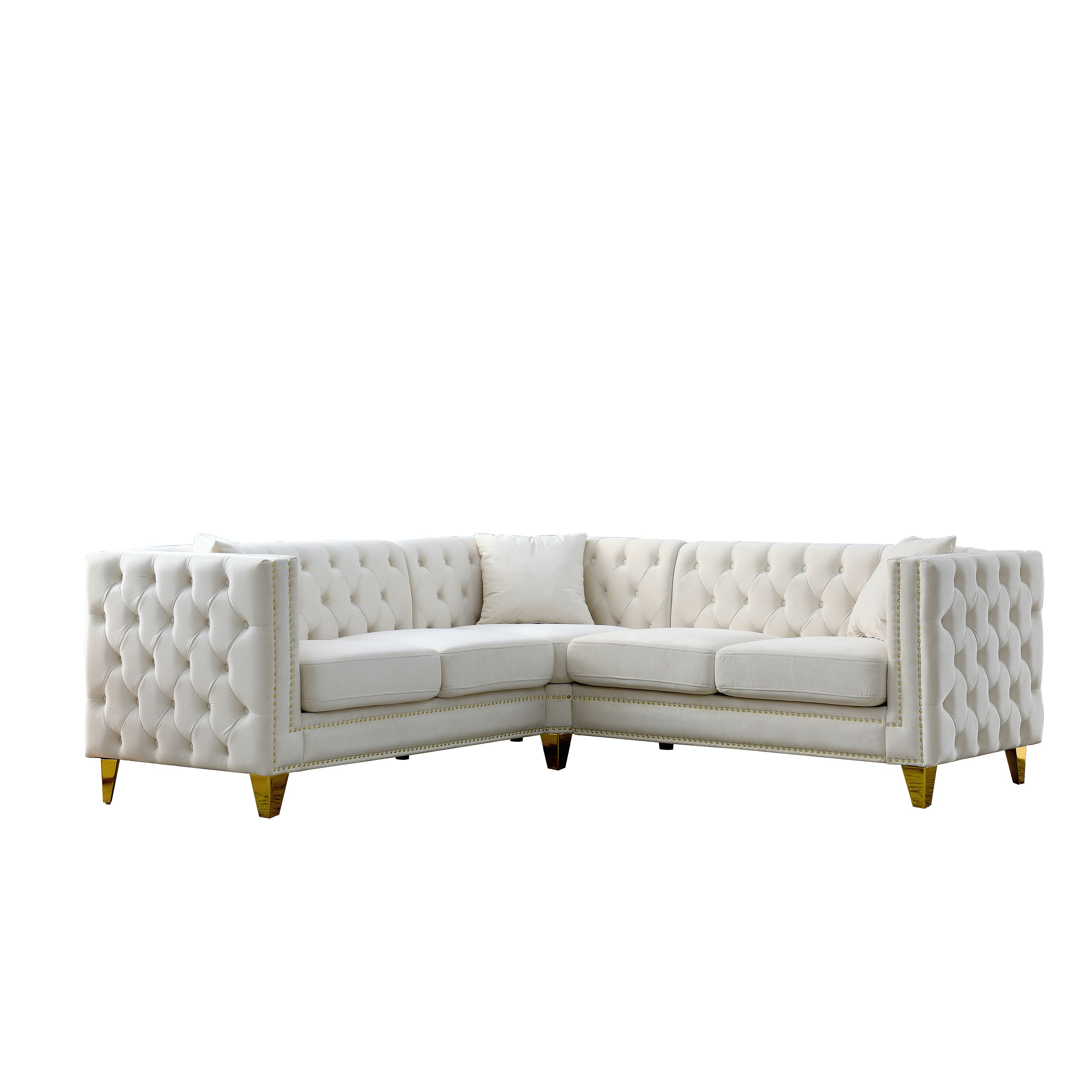 L-Shaped Chesterfield Sectional Sofa