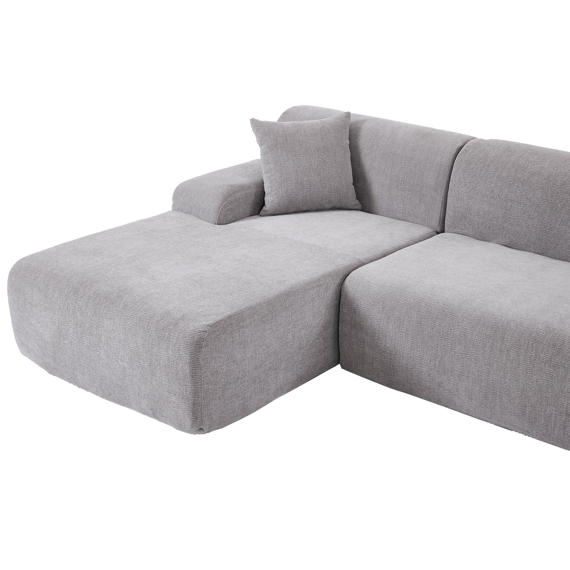 Modern L-Shape Grey Sectional Sofa