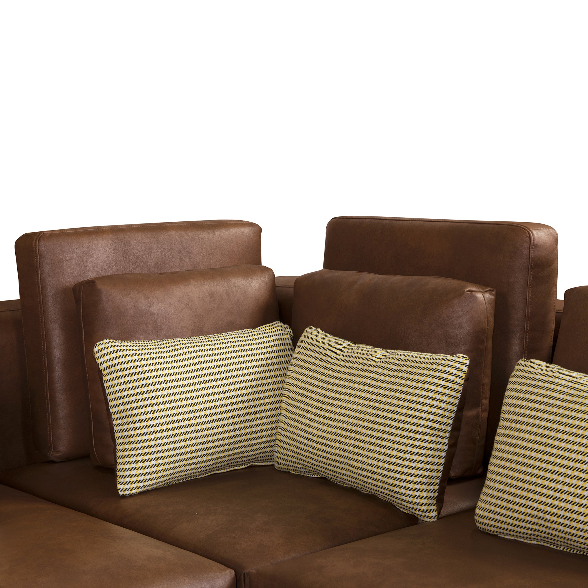 Modular Sectional Sofa Corner Sofa with Ottoman-Brown