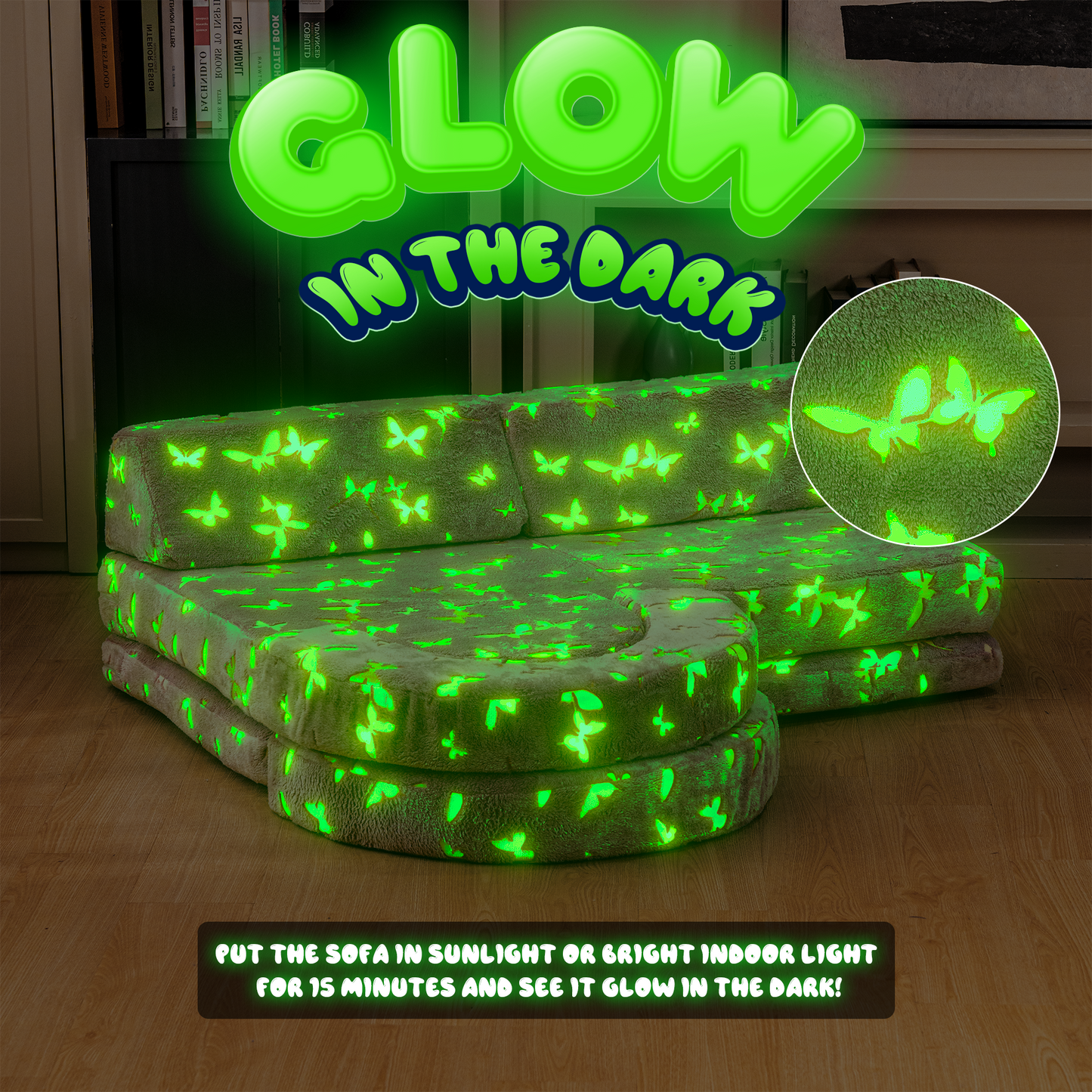 AWQM Modular Kids Play Sofa, Glow-in-the-Dark Nugget Sofa, 28D Sponge Kids Sofa